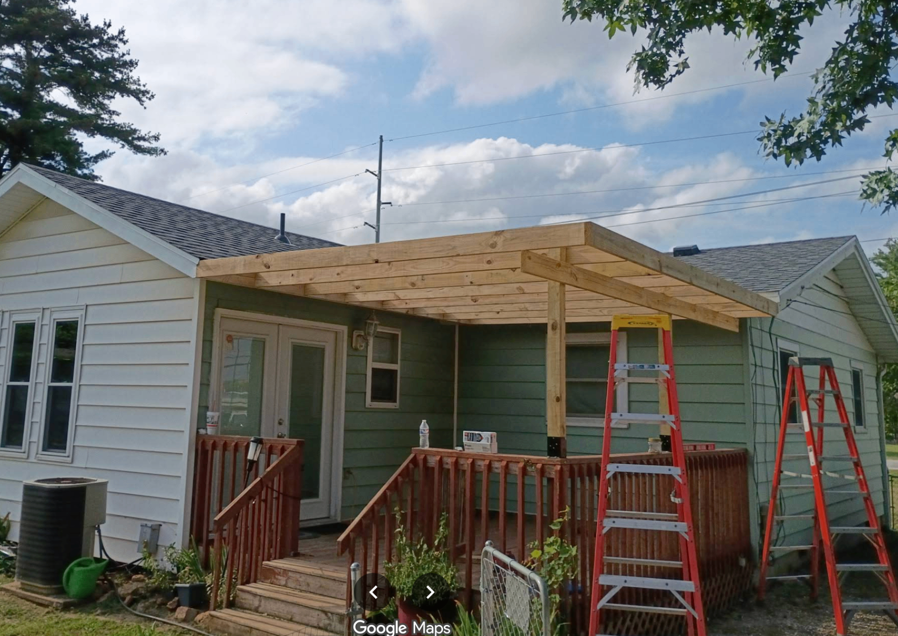 Covered porch framing and exterior remodeling project
